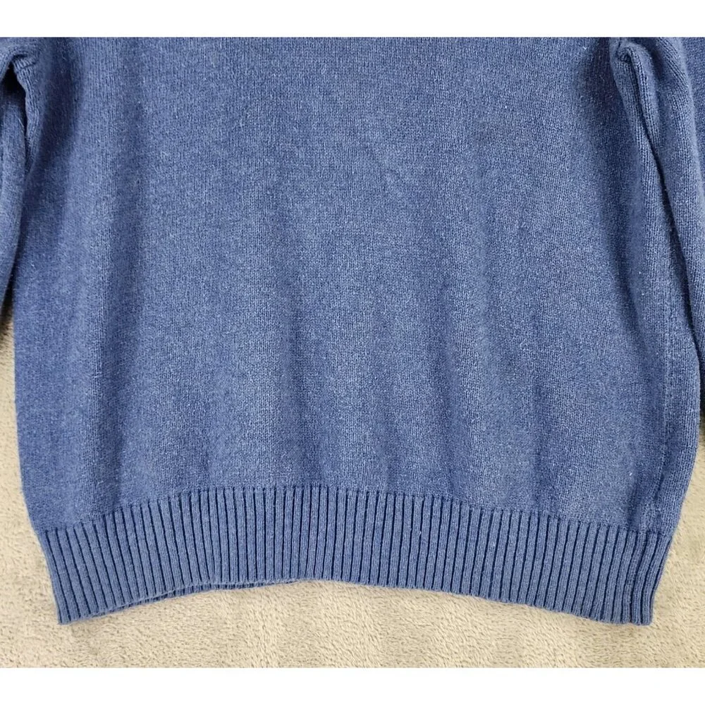 Polo by Ralph Lauren Sweater Mens XL Blue 1/4 Button Long Sleeve Preppy Vintage